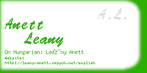 anett leany business card